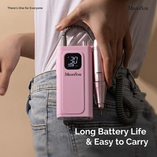 Professional 30000 RPM Electric Nail Drill, Portable Rechargeable E-File for Acrylic Gel Nails