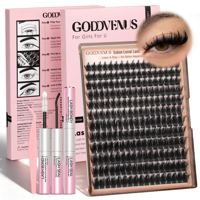 Spiky Manga Lash Clusters - Wispy Anime Eyelash Extensions, D Curve 12-18mm, 204 Pcs