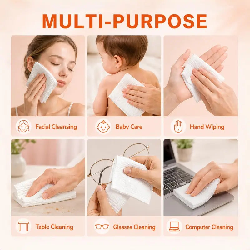 Disposable Face Towels - 4 Boxes (160 Total), XL Ultra Soft Thick Eco-friendly Wipes for Sensitive Skin
