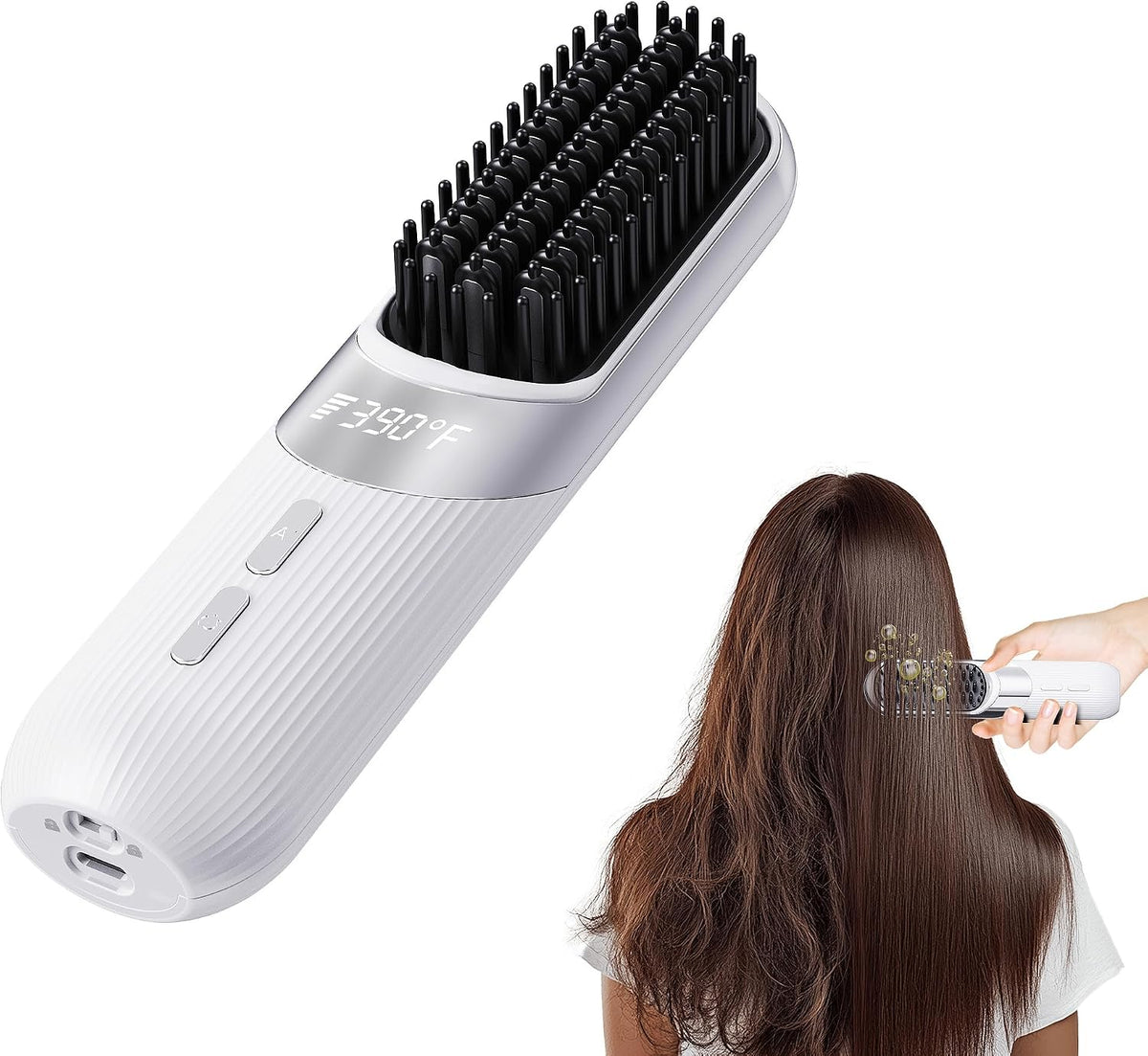 Cordless 2-in-1 AI Smart Hair Styler - Fast 30s Heat, USB Rechargeable Portable Travel Comb
