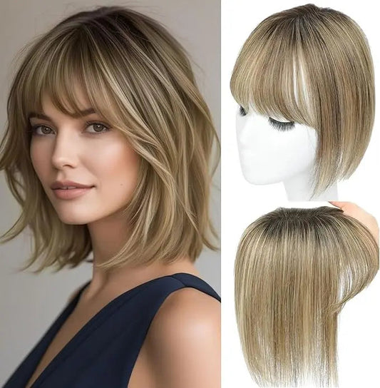Glormate human hair topper with bangs — gallery image 2 of 34