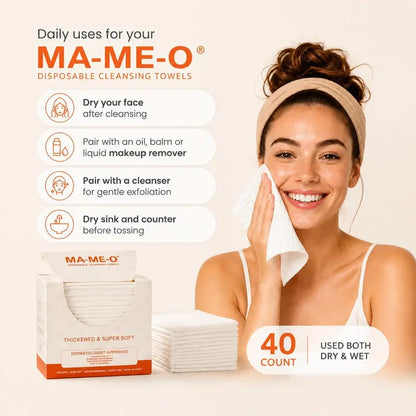 Disposable Face Towels - 4 Boxes (160 Total), XL Ultra Soft Thick Eco-friendly Wipes for Sensitive Skin
