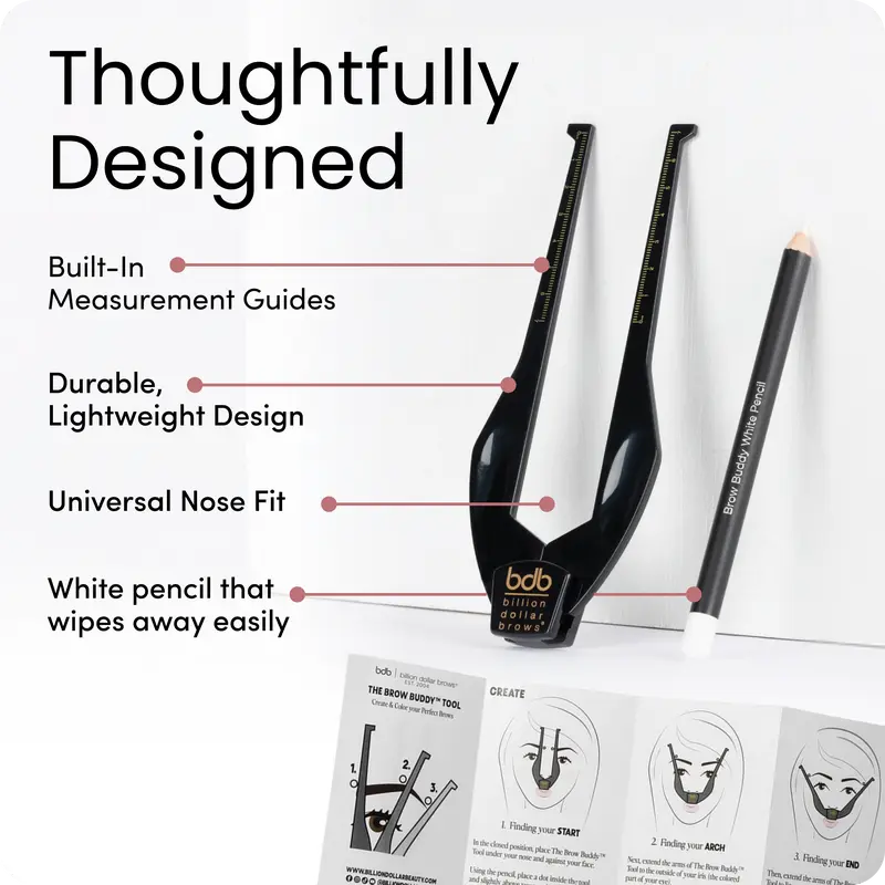 Professional Eyebrow Symmetry Mapping Kit with Precision Ruler for Perfect Makeup Application