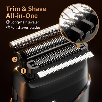 Foil Shavers for Men, Mini Razor, Compact Face Shaver, IPX7 Waterproof Wet Dry Use