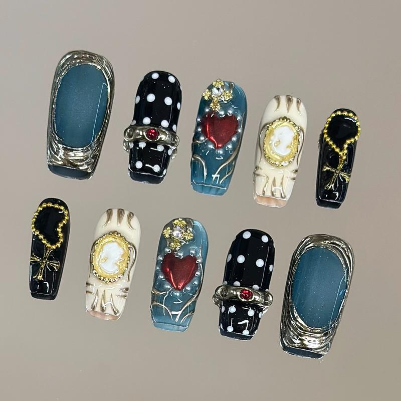 Autumn Spice Collection - 100% Handcrafted 3D Press-On Nails, Reusable Salon-Quality Gel Luxury