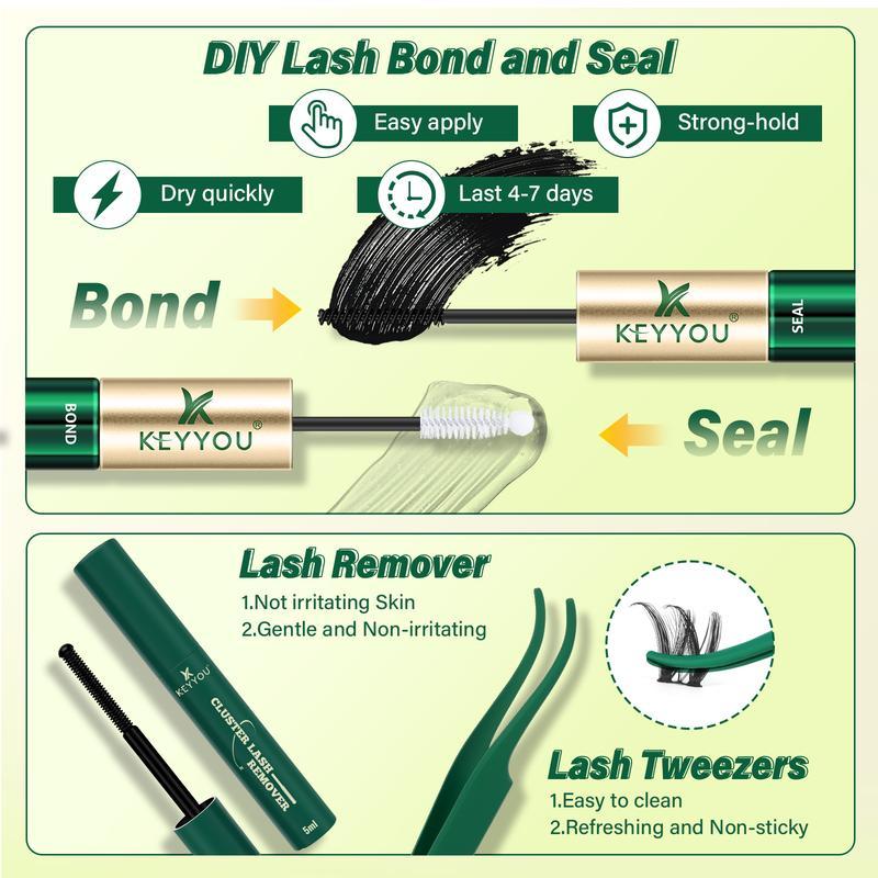 132PCS Cluster Lash Extension Kit - Waterproof D Curl 8-18mm Mix DIY Set