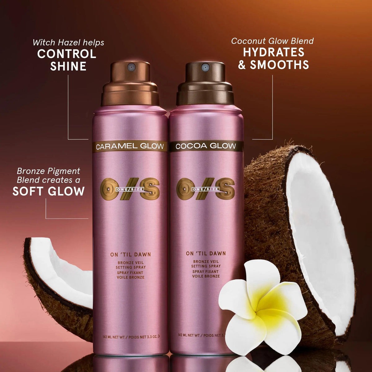 Waterproof Bronze Setting Spray with Pearl Pigment for Sun-Kissed Glow, 143 mL