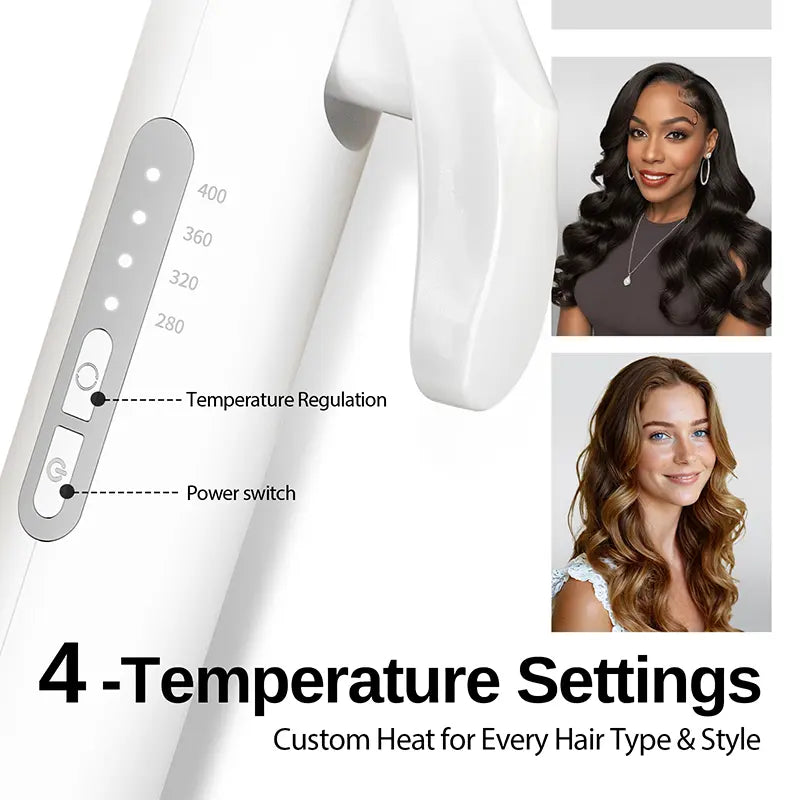 1.5 Inch Ceramic Tourmaline Curling Wand - 40M Negative Ions Large Barrel Curler