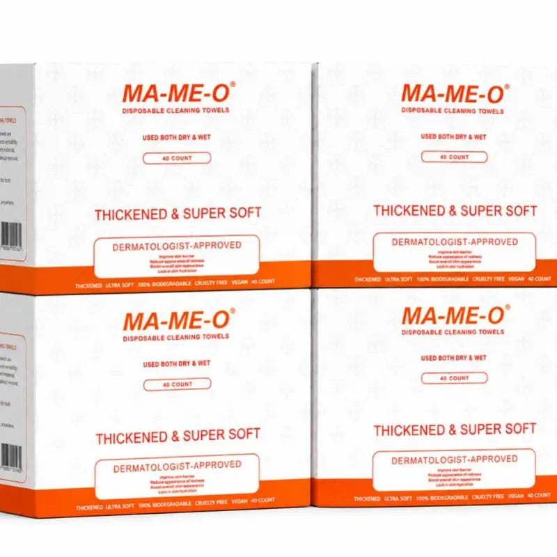 Disposable Face Towels - 4 Boxes (160 Total), XL Ultra Soft Thick Eco-friendly Wipes for Sensitive Skin
