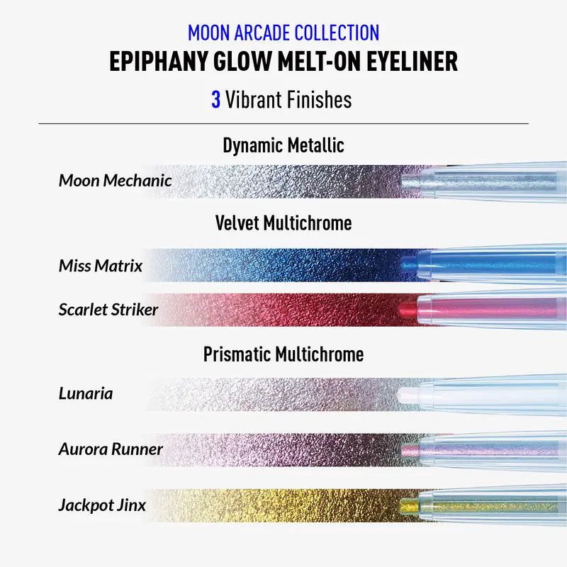 Melt-On Eyeliner - Smooth Sparkly Metallic Multichrome, Waterproof & Long-Lasting Eye Makeup