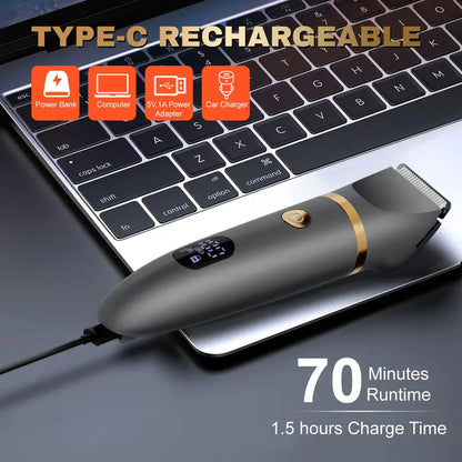 3 in 1 Electric Body Hair Trimmer and Groin Groomer for Men, Waterproof Nose Shaver