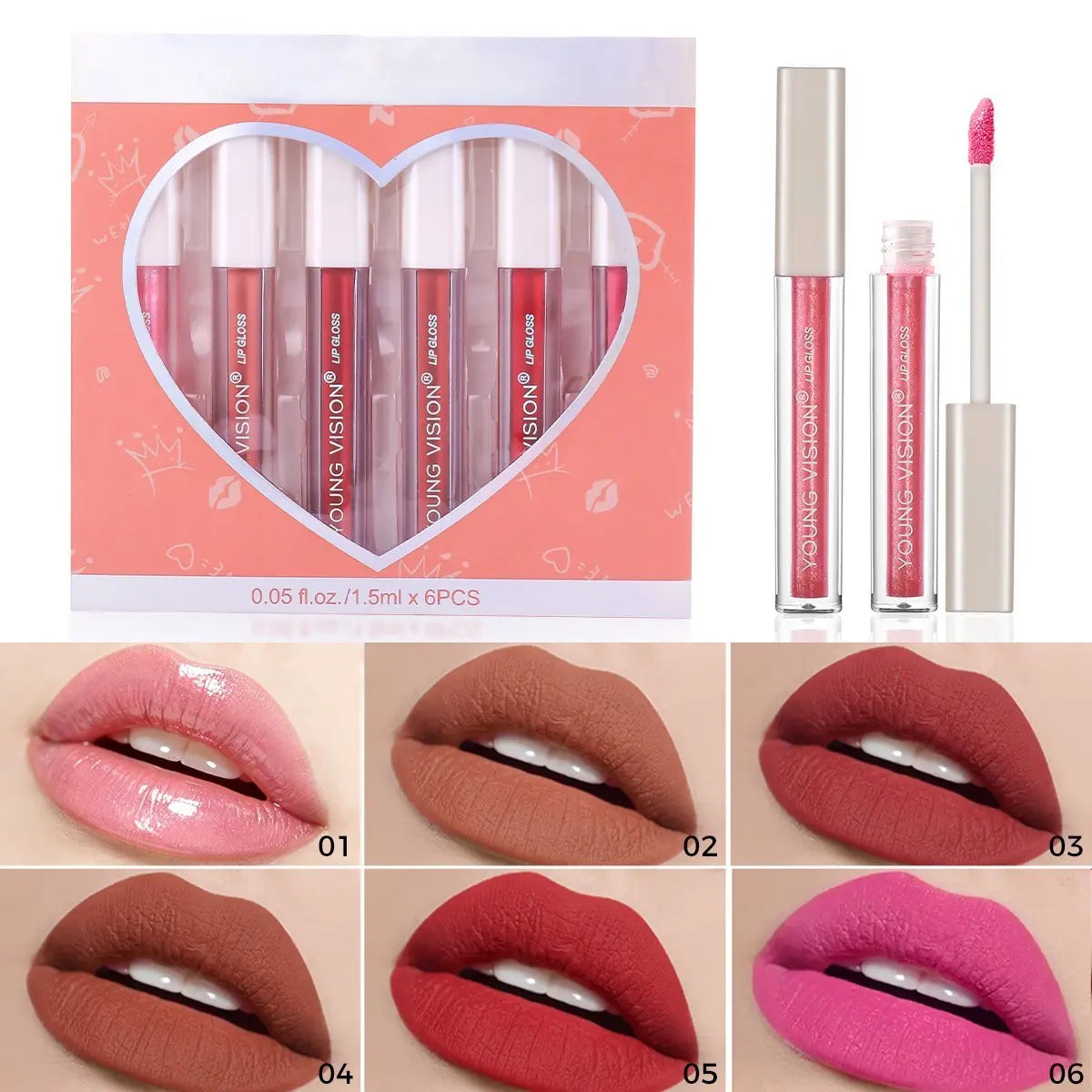 High-Value Matte Lip Gloss Set - Multi-Color Liquid Makeup Gift Pack