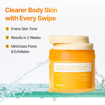 TXA Body Clarifying Pad - Deodorant Pad for Dark Underarms, Knees, and Elbows, Exfoliating Scrub