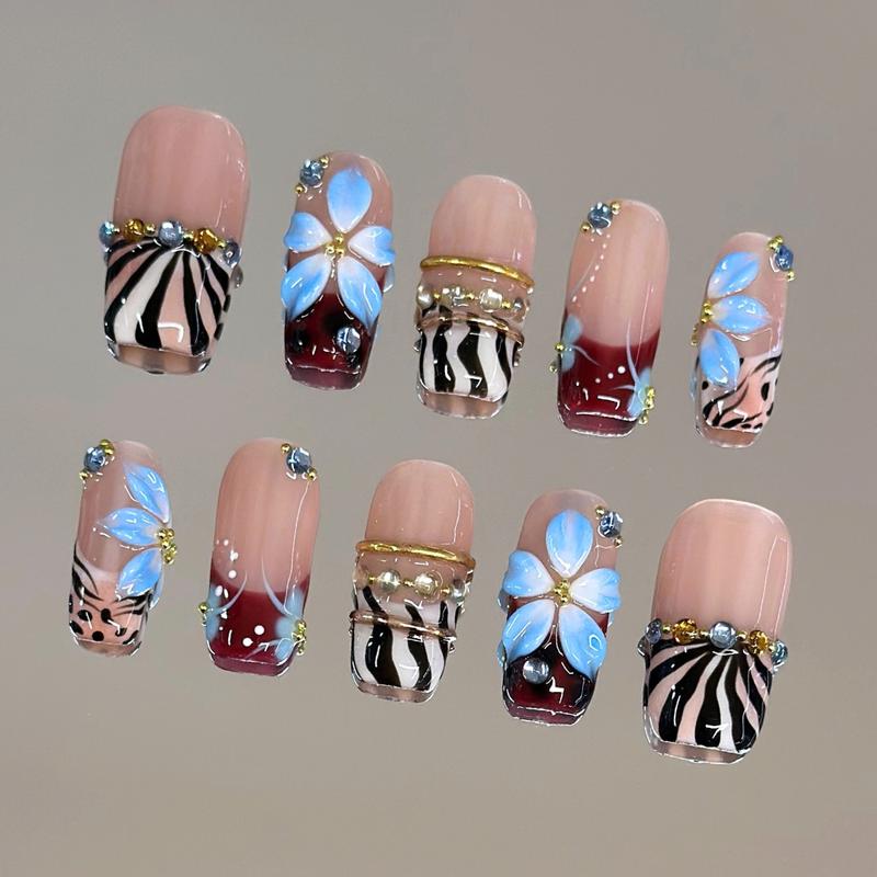Autumn Spice Collection - 100% Handcrafted 3D Press-On Nails, Reusable Salon-Quality Gel Luxury
