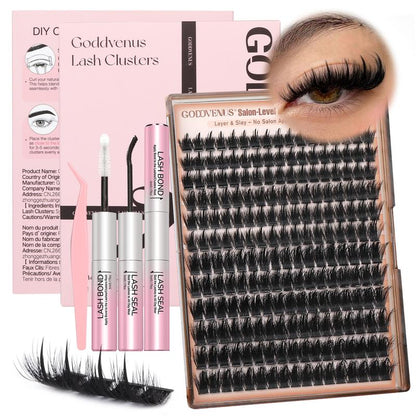 Spiky Manga Lash Clusters - Wispy Anime Eyelash Extensions, D Curve 12-18mm, 204 Pcs