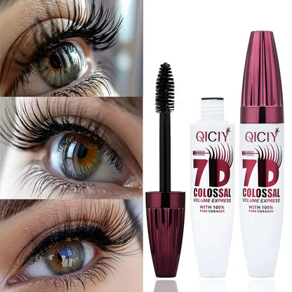 7D Waterproof Mascara - 24H Long Lasting Volume & Curl, Smudge-Proof Lift