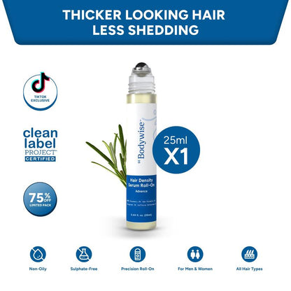 Advanced Hair Growth Roll-On Serum with 3% Rosemary and Potent Growth Complexes - Precision Scalp Applicator
