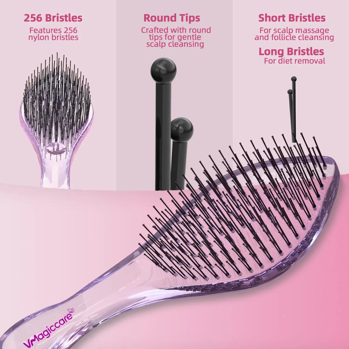 Professional Detangling Brush - High-Quality Scalp Comb for All Hair Types, Wet and Dry Use