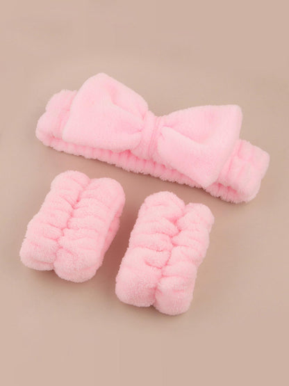 Summer Spa Wristband and Headband Set for Face Washing, Skincare, and Makeup