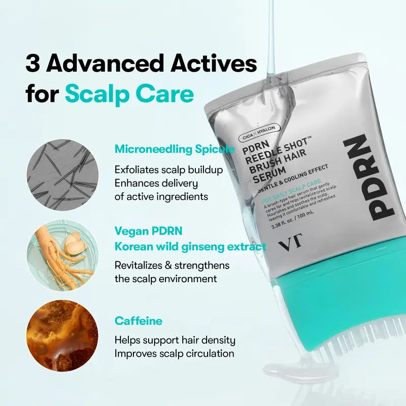 PDRN Microneedling Hair Brush Serum for Scalp Care and Hair Thickening, Large-Capacity Daily Root Treatment