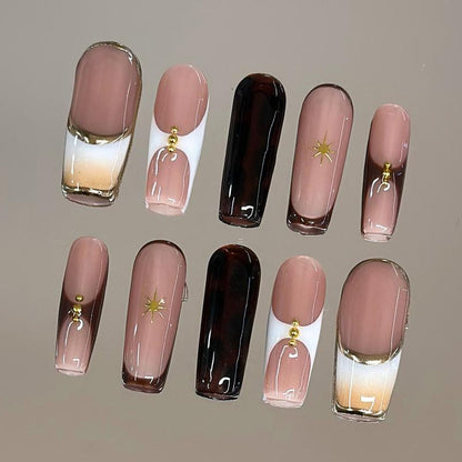 Autumn Spice Collection - 100% Handcrafted 3D Press-On Nails, Reusable Salon-Quality Gel Luxury