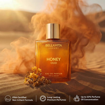 Honey Oud Eau de Parfum 100ml - Patchouli, Vanilla, Bergamot Floral & Spicy Fragrance