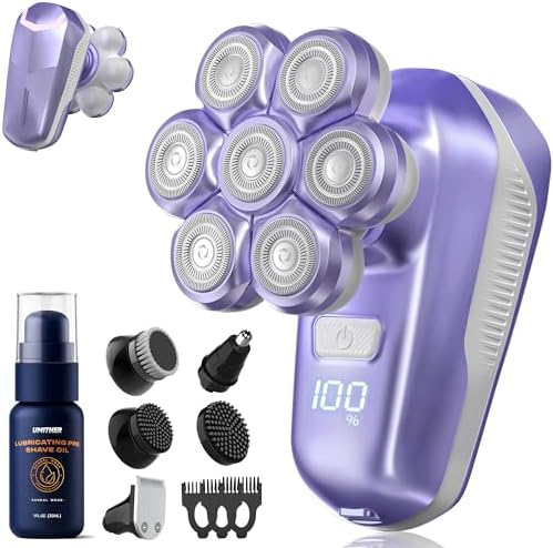 7D Magnetic Electric Shaver for Men & Women, Waterproof Bald Head Trimmer Kit