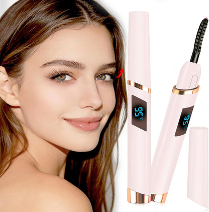 Heated Eyelash Curler with Battery Indicator, 3 Temperature Modes LED Display USB Rechargeable Makeup Tool