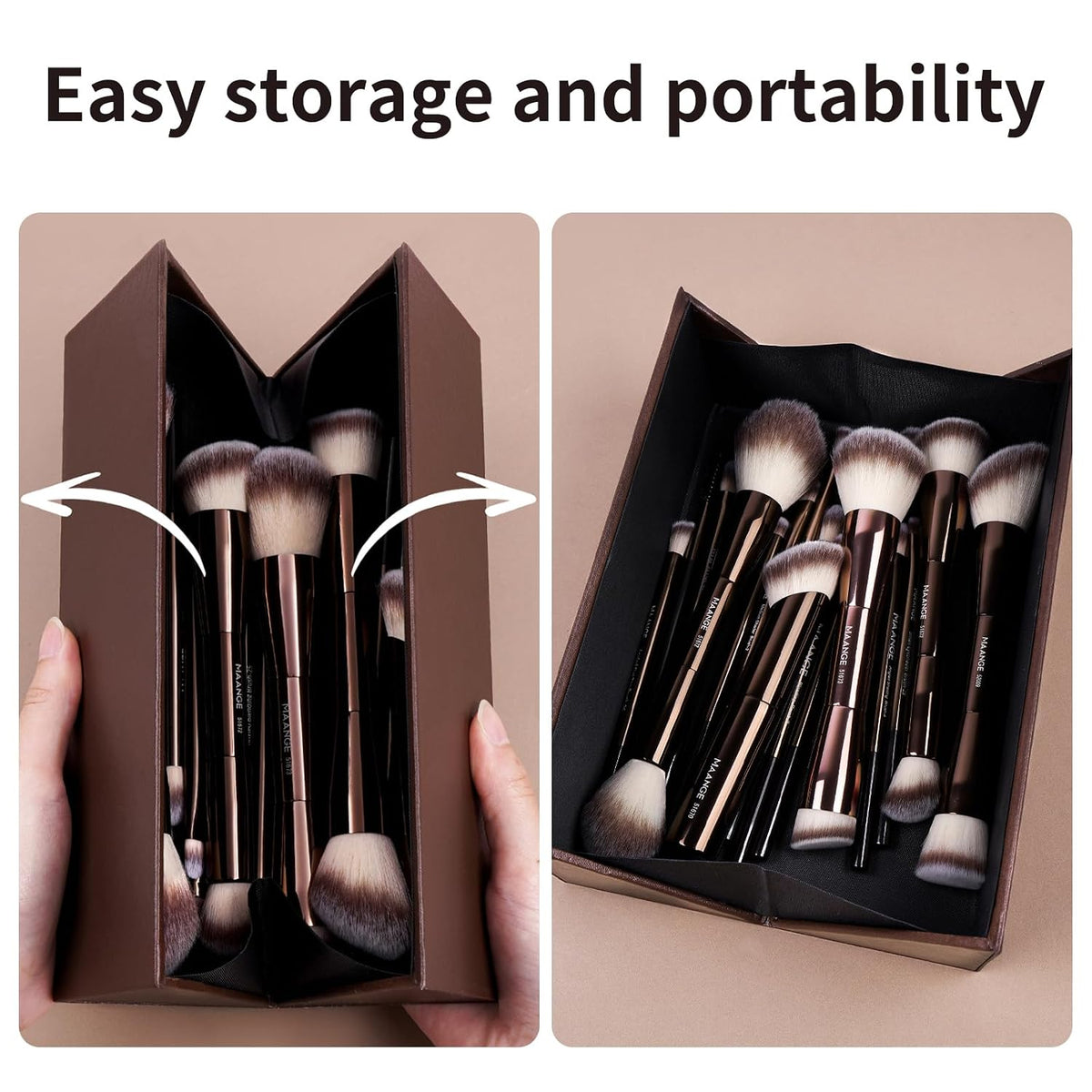 20 Pcs Professional Makeup Brush Set with Gift Box, Double-Ended Multi-functional Beauty Tools