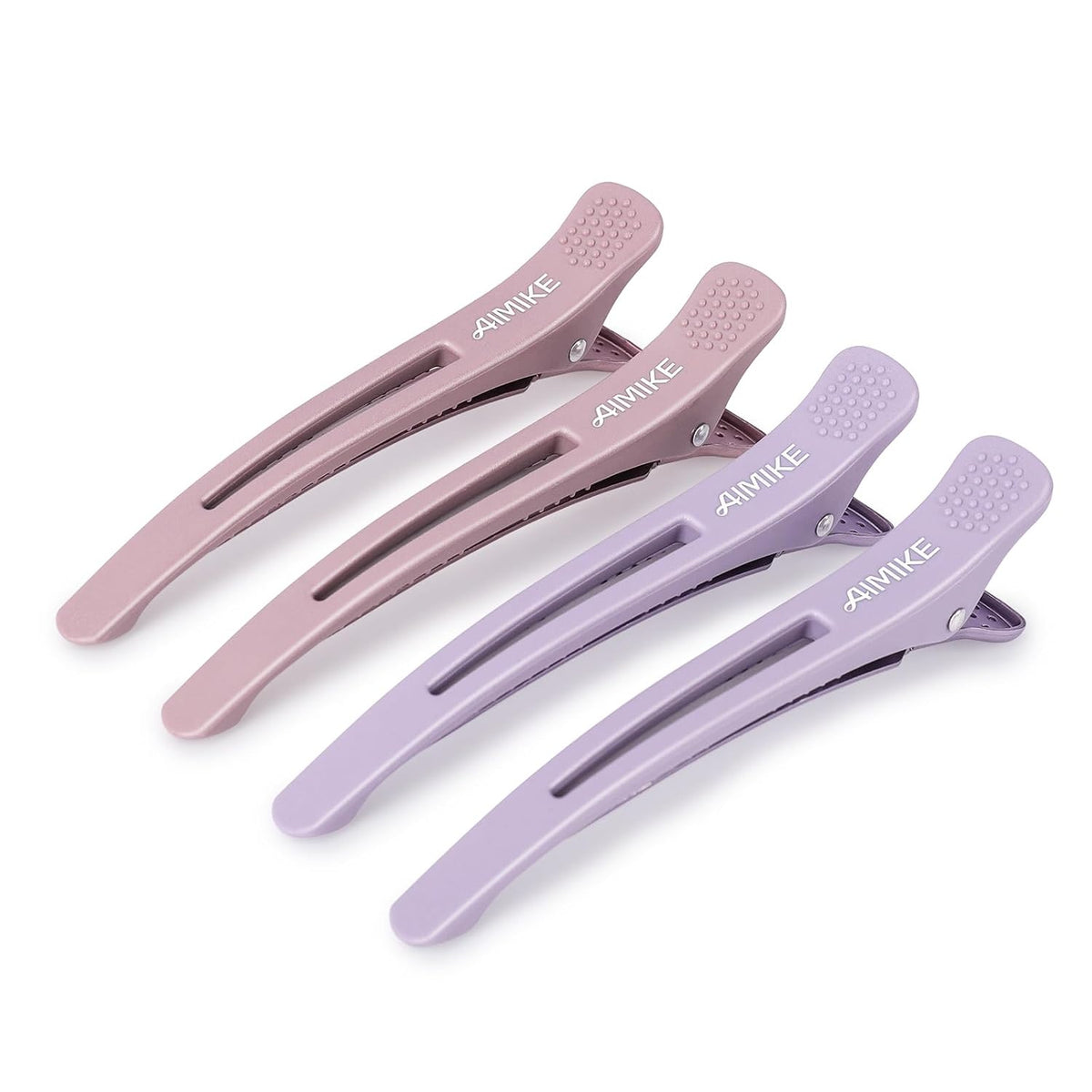 Hair Sectioning Clips with Silicone Band - 6pcs No Crease Duck Billed Clips for Styling and Cutting