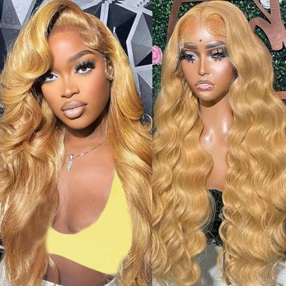 613 Blonde 28-Inch Body Wave Human Hair Wig - 13x6 HD Transparent Lace Front