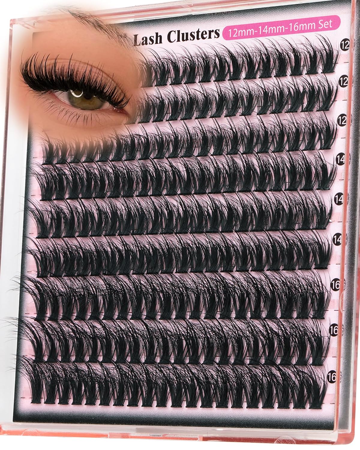 Manga Lash Clusters With Spikes Wispy Eyelash Extensions Fluffy Anime Individual Lashes (D Curve 12-18mm 204pcs)