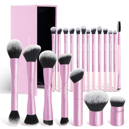 20 Pcs Professional Makeup Brush Set with Gift Box, Double-Ended Multi-functional Beauty Tools
