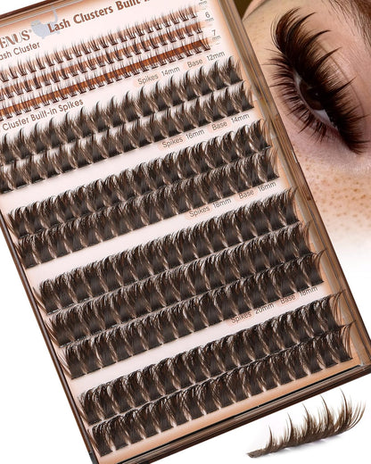 Manga Lash Clusters With Spikes Wispy Eyelash Extensions Fluffy Anime Individual Lashes (D Curve 12-18mm 204pcs)