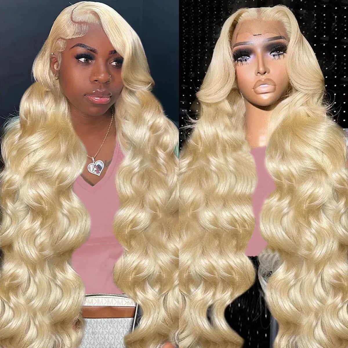 613 Blonde 28-Inch Body Wave Human Hair Wig - 13x6 HD Transparent Lace Front