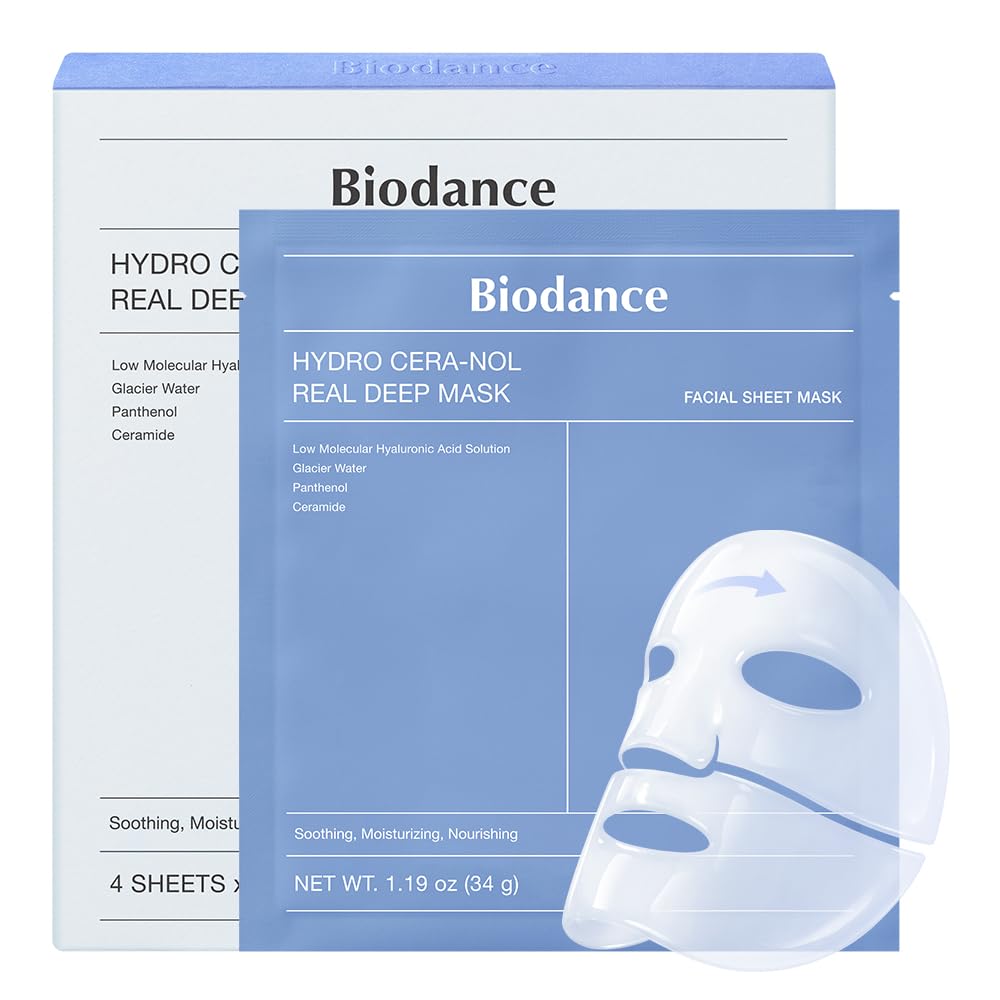 Bio-Collagen Real Deep Mask, Hydrating Overnight Hydrogel Face Mask, Pore Minimizing, 16 Sheets