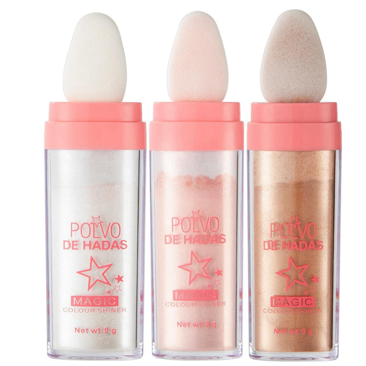 4 Color Fairy Dust Highlight Patting Powder - Full Body Contouring and Pearlescent Shimmer for Face and Eyes
