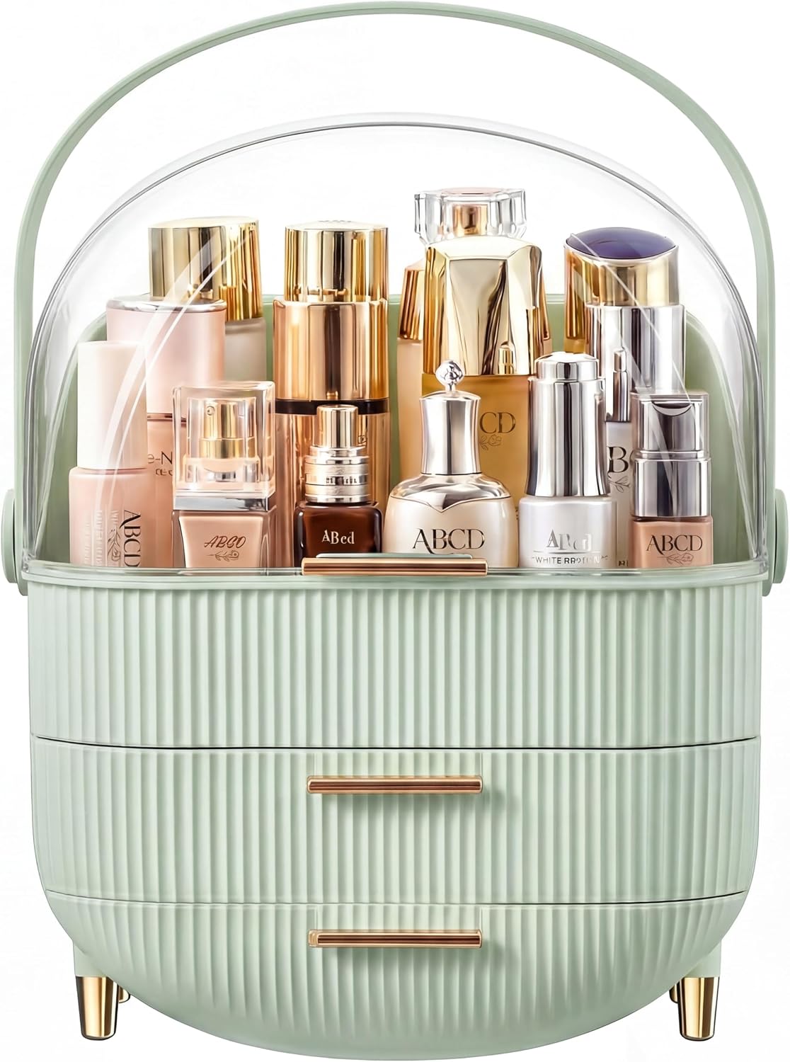 Makeup Organizer Skincare Cosmetic Display Case with Transparent Cover for Vanity and Bathroom