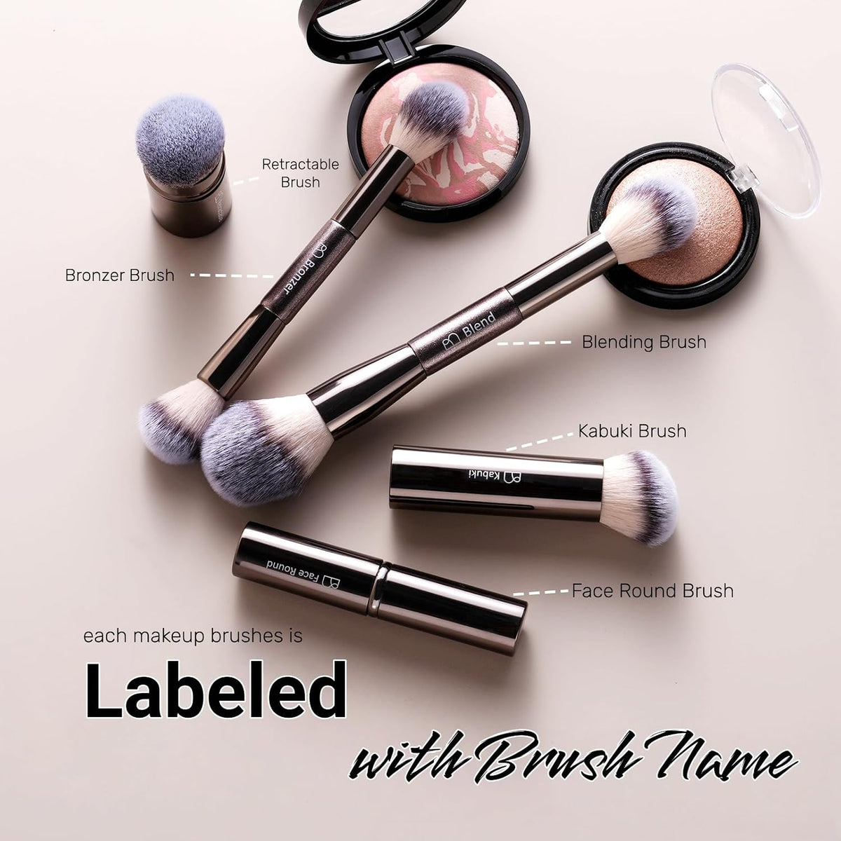 Professional 20Pcs Makeup Brush Set with Travel Case, Premium Synthetic Bristles for Foundation & Eyeshadow