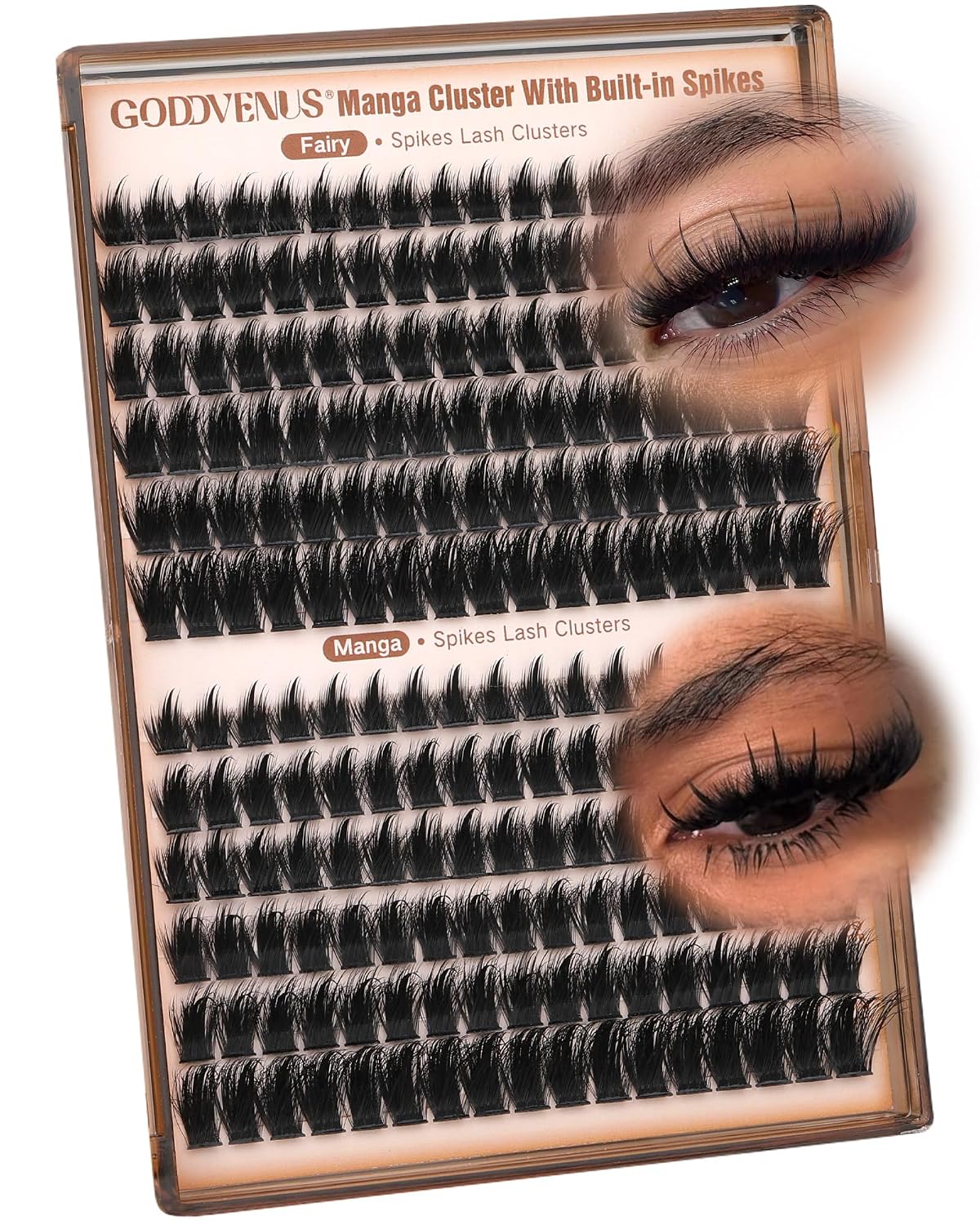 Manga Lash Clusters With Spikes Wispy Eyelash Extensions Fluffy Anime Individual Lashes (D Curve 12-18mm 204pcs)