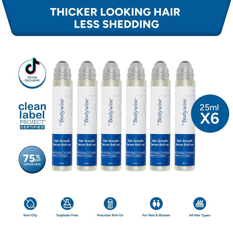Advanced Hair Growth Roll-On Serum with 3% Rosemary and Potent Growth Complexes - Precision Scalp Applicator