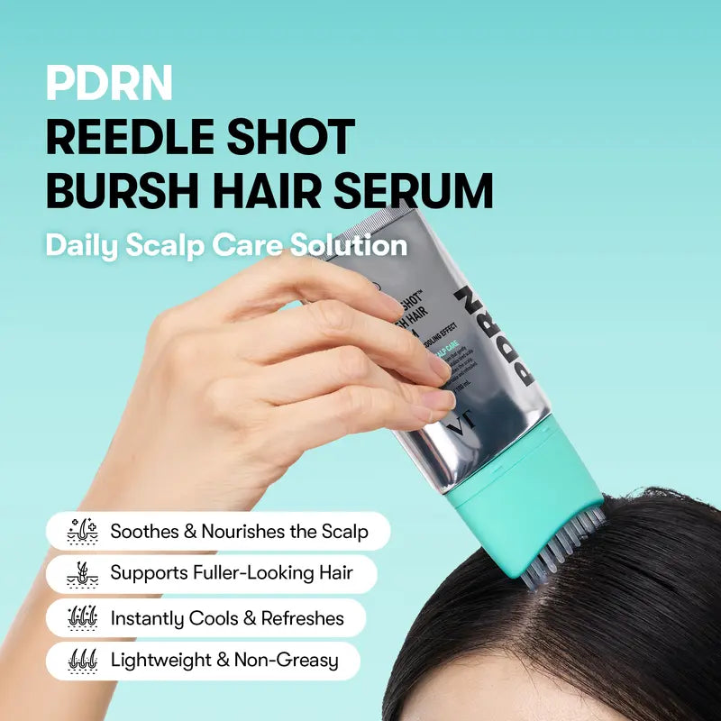 PDRN Microneedling Hair Brush Serum for Scalp Care and Hair Thickening, Large-Capacity Daily Root Treatment