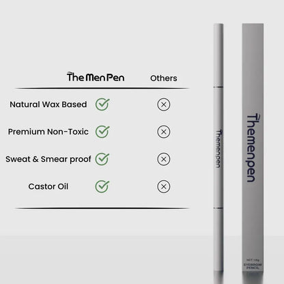 Men's Beard Filler & Eyebrow Pencil Grooming Kit - 3-Pack Sweat-Proof Water Resistant Pens