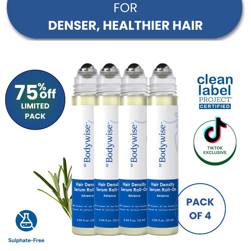 Advanced Hair Growth Roll-On Serum with 3% Rosemary and Potent Growth Complexes - Precision Scalp Applicator