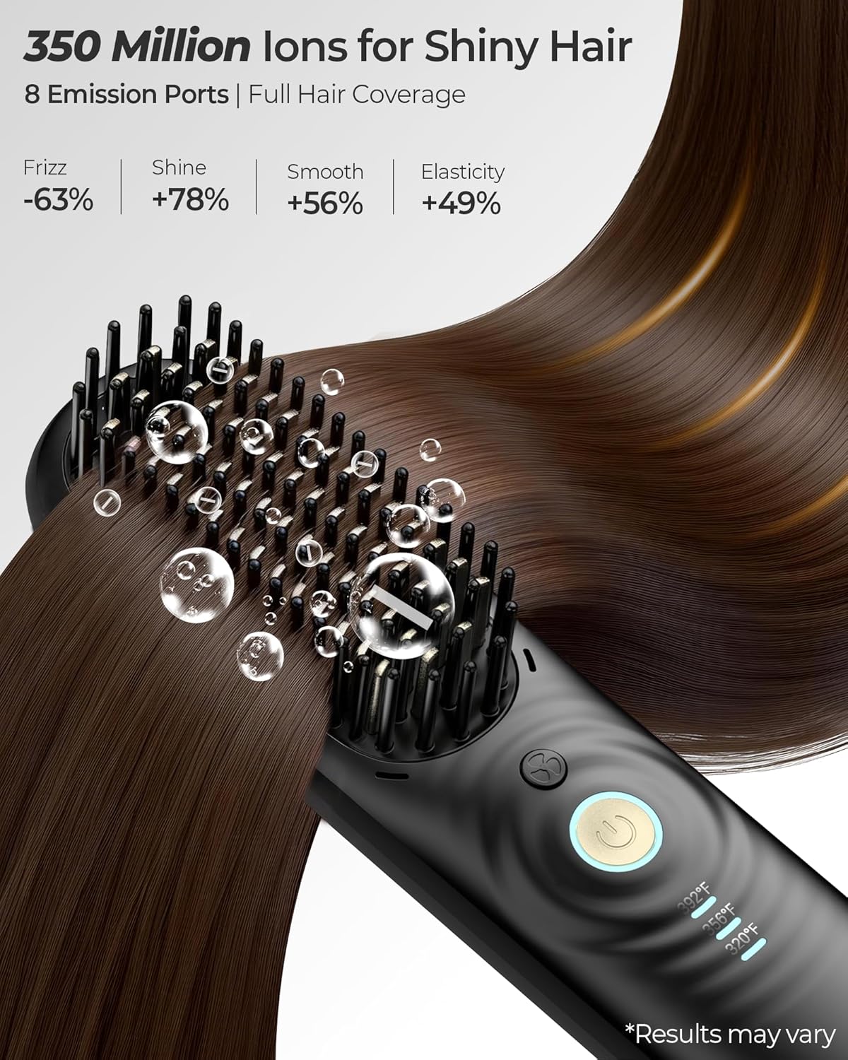 Cordless Hair Straightener Brush with Cool Air, Portable Mini Travel Styler for Thick Curly Hair