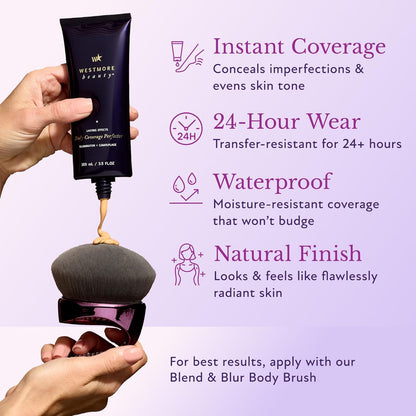 Waterproof Body Foundation and Concealer - Long-Lasting Coverage for Tattoos, Scars, and Stretch Marks (3.5 Fl Oz)