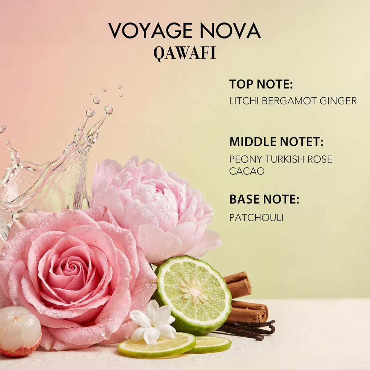 Eau de Parfum for Women, Lychee Bergamot Ginger, Rose Peony Cocoa Blossom, 50ml 1.7fl oz