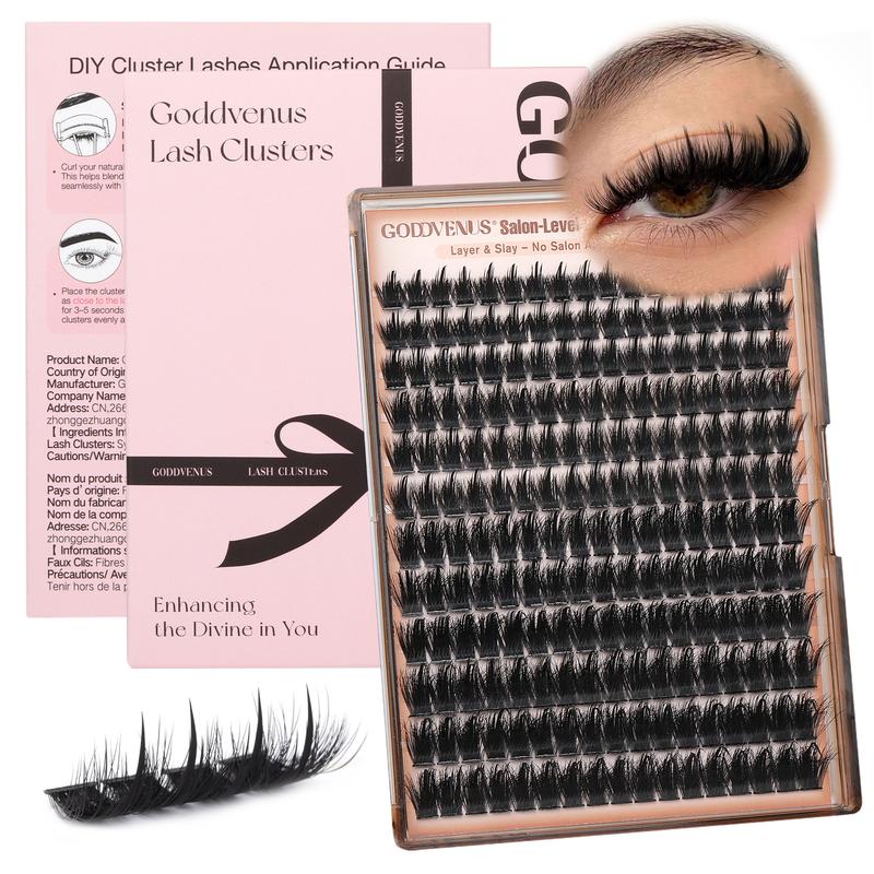 Spiky Manga Lash Clusters - Wispy Anime Eyelash Extensions, D Curve 12-18mm, 204 Pcs