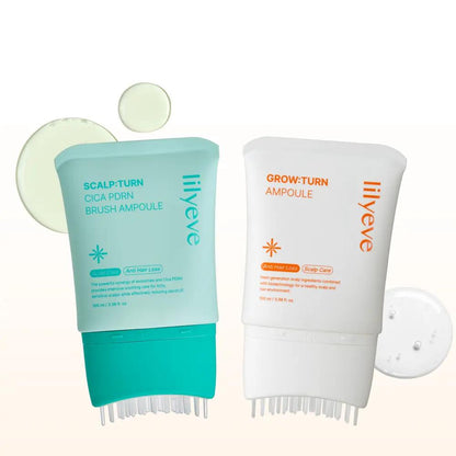 Built-in Brush Hair Serum Duo - Anti-Hair Fall & Anti-Sebum Scalp Care Ampoules