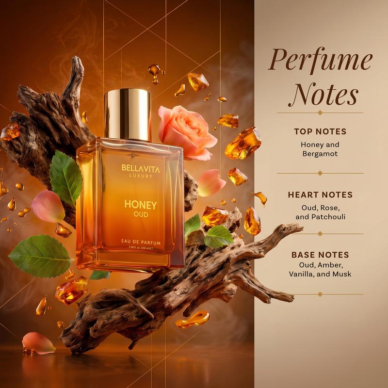 Honey Oud Eau de Parfum 100ml - Patchouli, Vanilla, Bergamot Floral & Spicy Fragrance